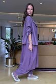 Made in Italy Cooper Needlecord Cocoon Dress Dewberry